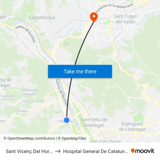 Sant Vicenç Del Horts to Hospital General De Catalunya map
