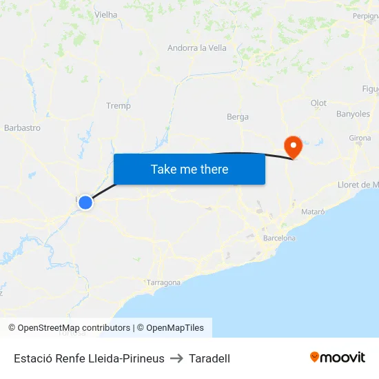 Estació Renfe Lleida-Pirineus to Taradell map