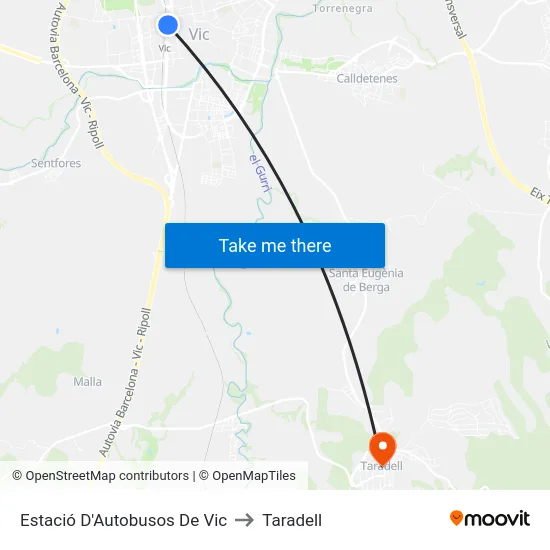 Estació D'Autobusos De Vic to Taradell map