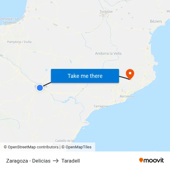 Zaragoza - Delicias to Taradell map