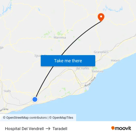 Hospital Del Vendrell to Taradell map