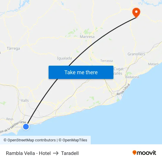 Rambla Vella - Hotel to Taradell map
