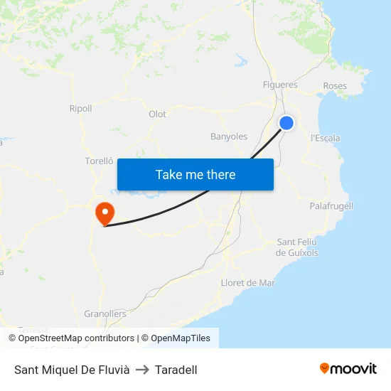 Sant Miquel De Fluvià to Taradell map