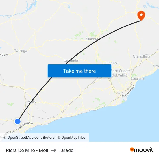 Riera De Miró - Molí to Taradell map