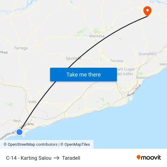 C-14 - Karting Salou to Taradell map