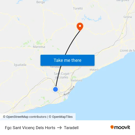 Fgc Sant Vicenç Dels Horts to Taradell map