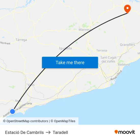 Estació De Cambrils to Taradell map