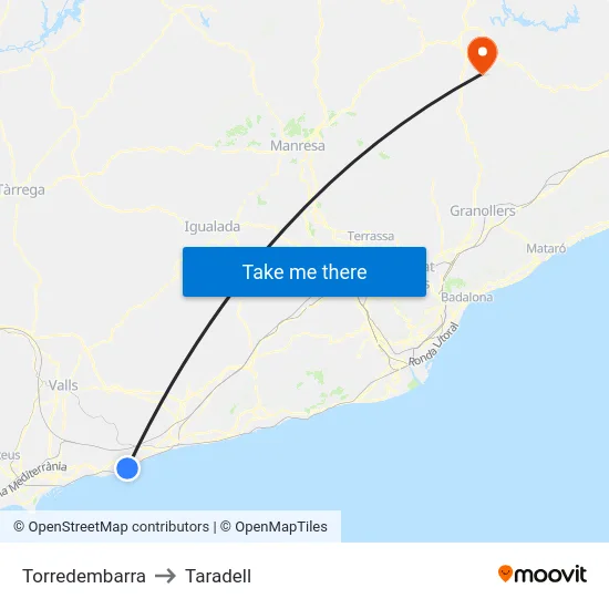 Torredembarra to Taradell map