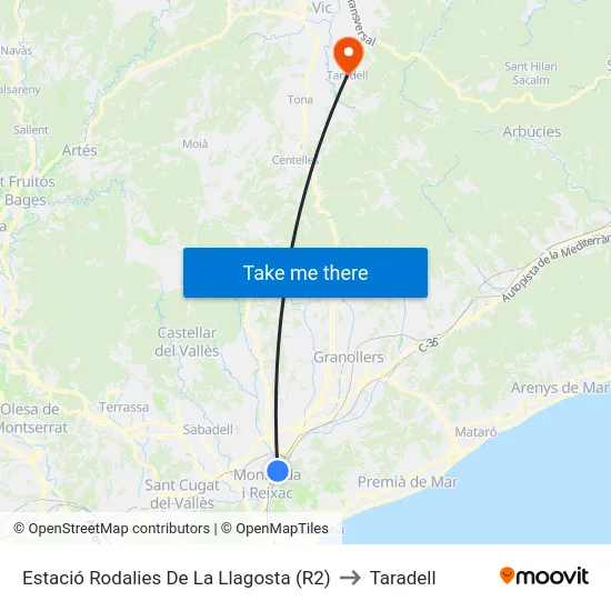 Estació Rodalies De La Llagosta (R2) to Taradell map