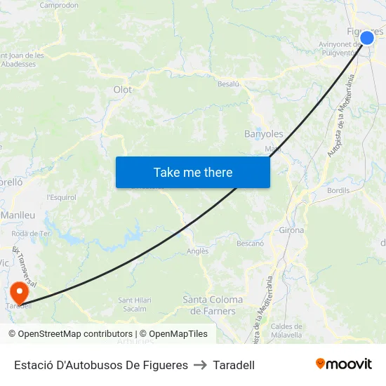 Estació D'Autobusos De Figueres to Taradell map