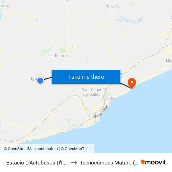 Estació D'Autobusos D'Igualada to Tecnocampus Mataró (Tcm3) map