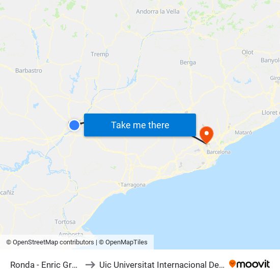 Ronda - Enric Granados to Uic Universitat Internacional De Catalunya map