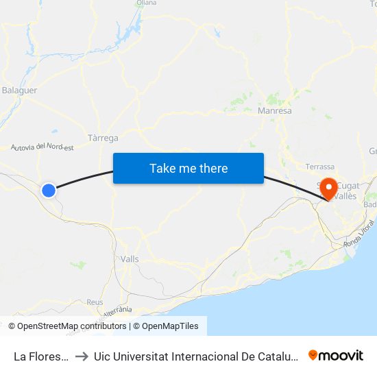 La Floresta to Uic Universitat Internacional De Catalunya map