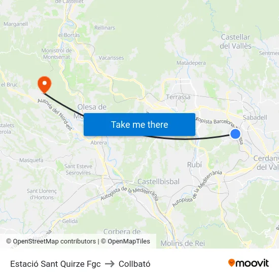 Estació Sant Quirze Fgc to Collbató map