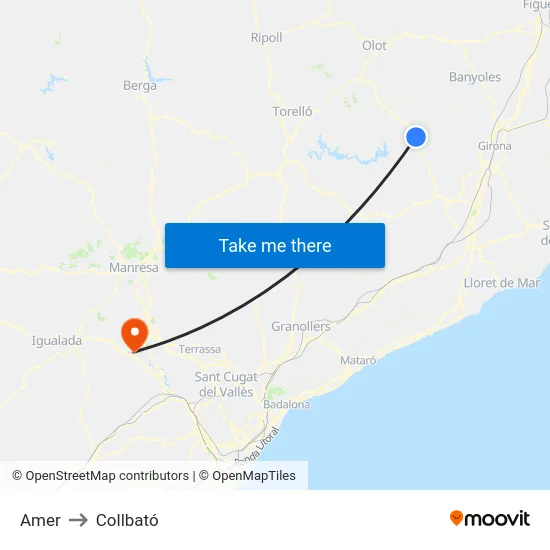 Amer to Collbató map