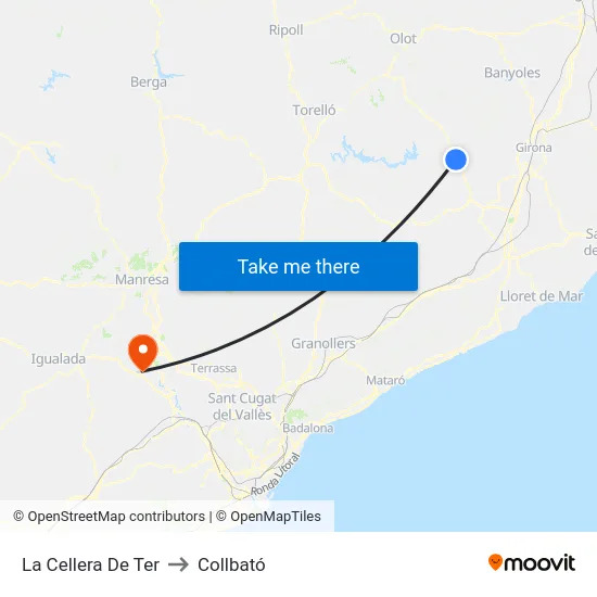 La Cellera De Ter to Collbató map