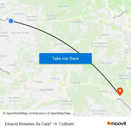 Estació Rodalies De Calaf to Collbató map