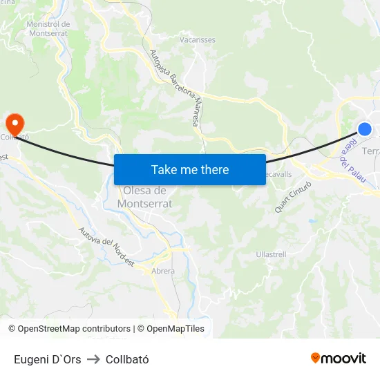 Eugeni D`Ors to Collbató map