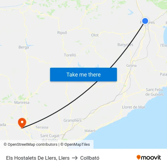 Els Hostalets De Llers, Llers to Collbató map