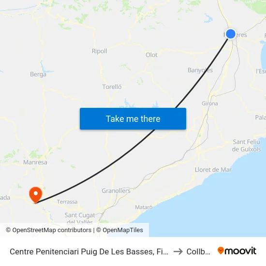 Centre Penitenciari Puig De Les Basses, Figueres to Collbató map