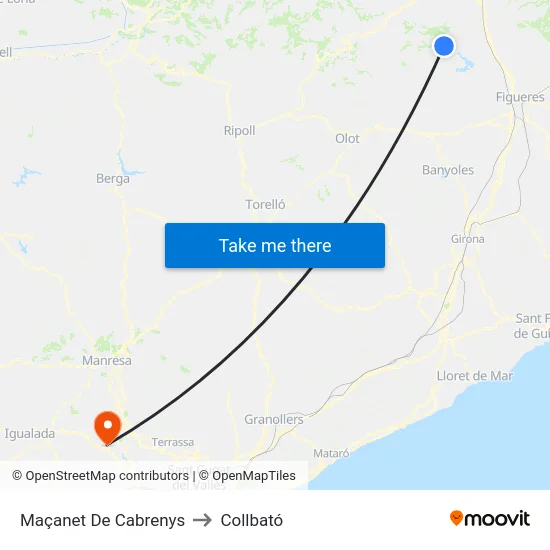 Maçanet De Cabrenys to Collbató map