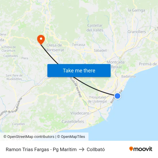 Ramon Trias Fargas - Pg Marítim to Collbató map