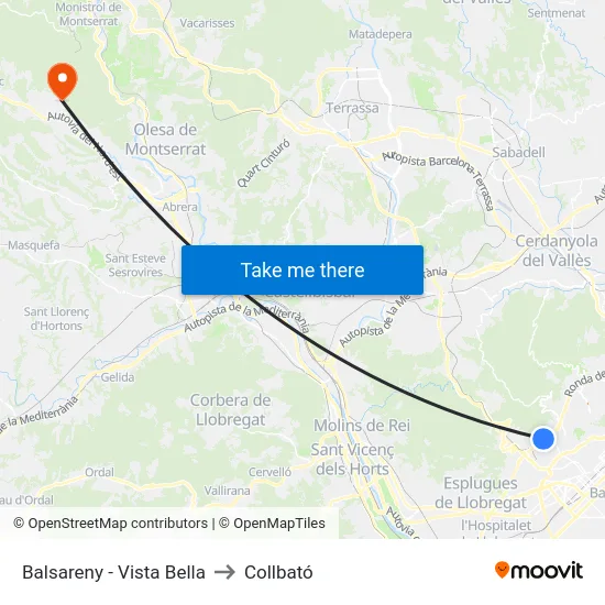 Balsareny - Vista Bella to Collbató map