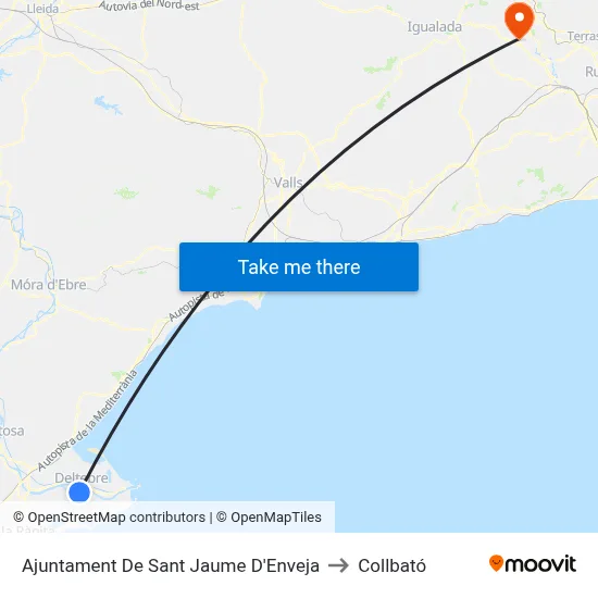 Ajuntament De Sant Jaume D'Enveja to Collbató map