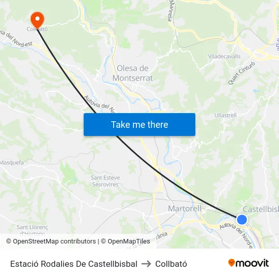 Estació Rodalies De Castellbisbal to Collbató map