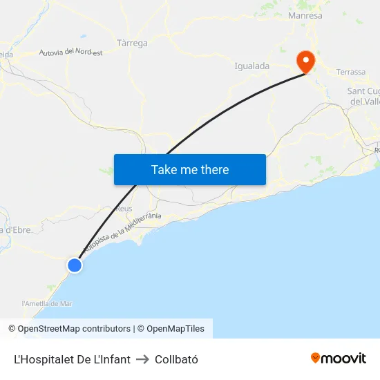 L'Hospitalet De L'Infant to Collbató map