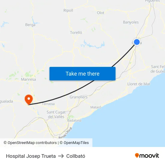 Hospital Josep Trueta to Collbató map