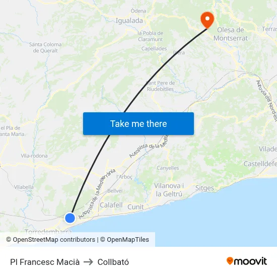 Pl Francesc Macià to Collbató map