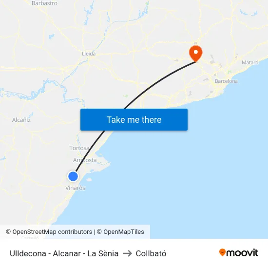 Ulldecona - Alcanar - La Sènia to Collbató map