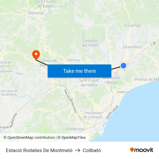 Estació Rodalies De Montmeló to Collbató map