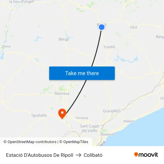 Estació D'Autobusos De Ripoll to Collbató map