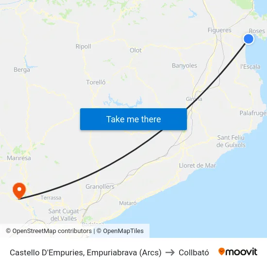 Castello D'Empuries, Empuriabrava (Arcs) to Collbató map