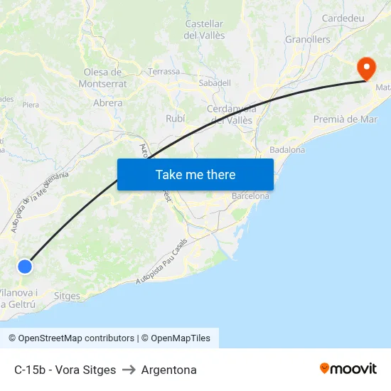 C-15b - Vora Sitges to Argentona map