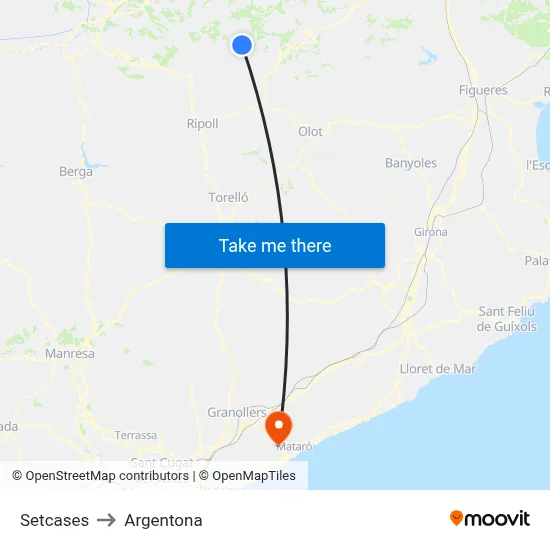 Setcases to Argentona map