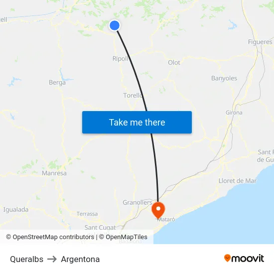 Queralbs to Argentona map