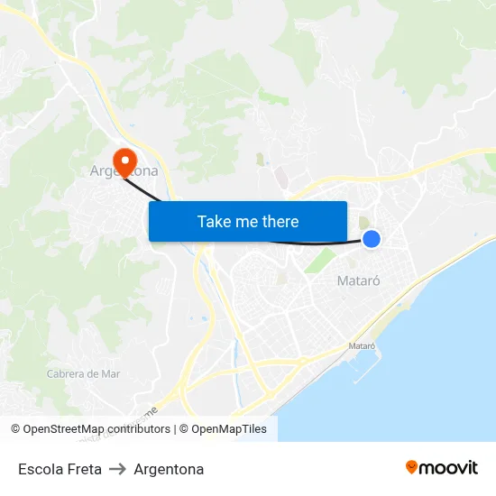 Escola Freta to Argentona map