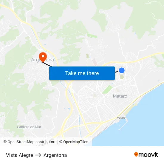 Vista Alegre to Argentona map