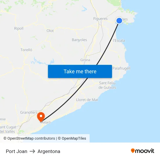 Port Joan to Argentona map
