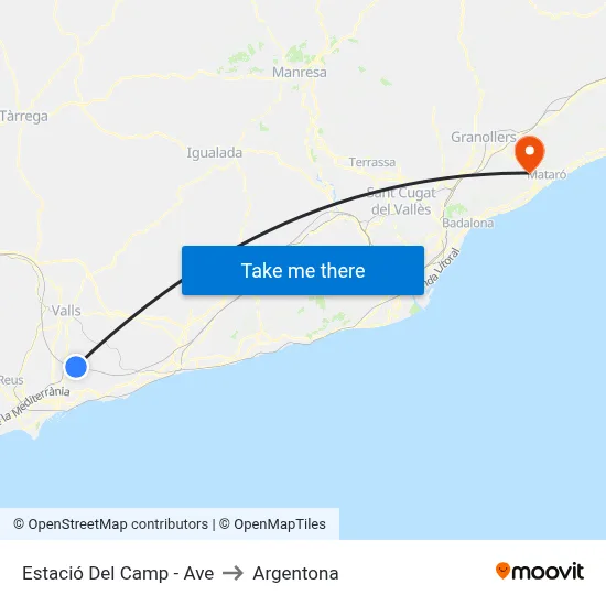 Estació Del Camp - Ave to Argentona map