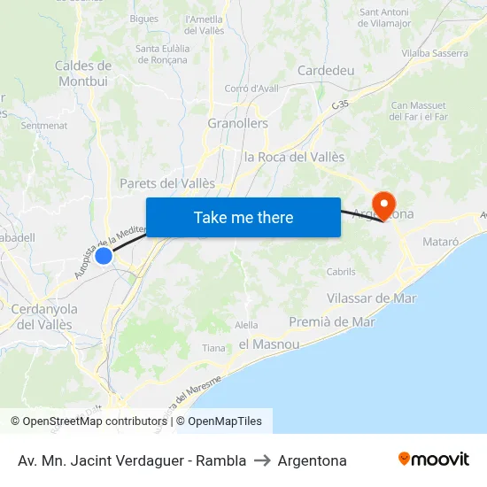Av. Mn. Jacint Verdaguer - Rambla to Argentona map