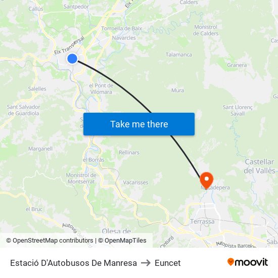 Estació D'Autobusos De Manresa to Euncet map