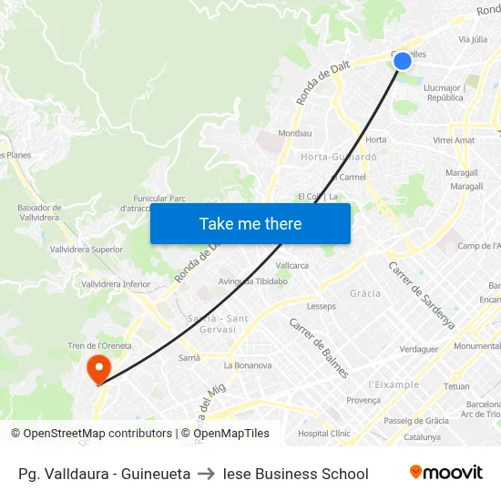Pg. Valldaura - Guineueta to Iese Business School map
