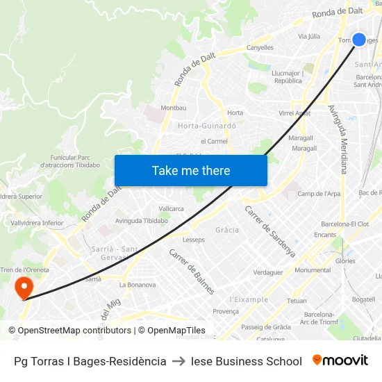 Pg Torras I Bages-Residència to Iese Business School map