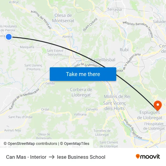 Can Mas - Interior to Iese Business School map