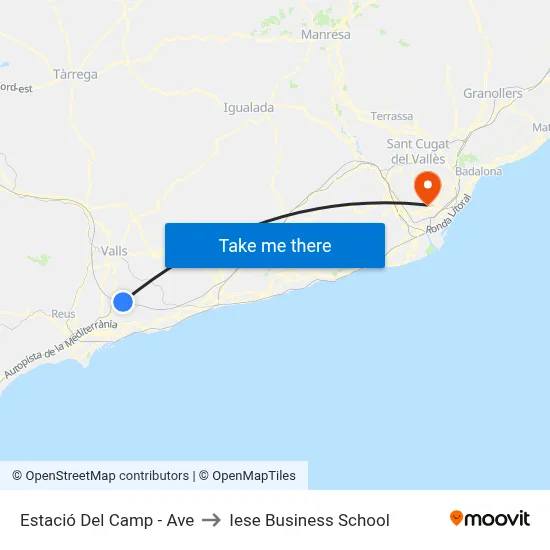 Estació Del Camp - Ave to Iese Business School map