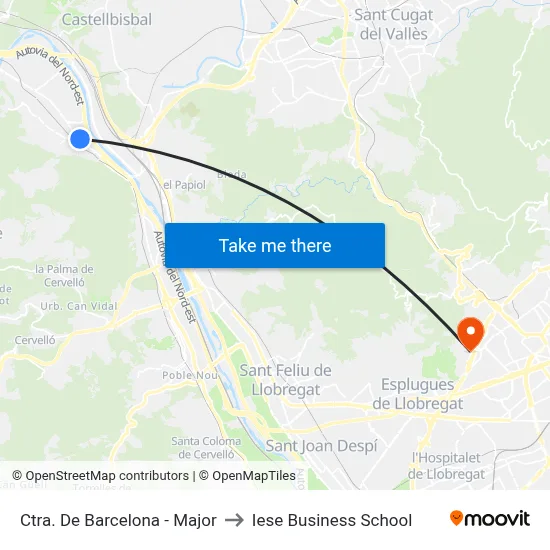 Ctra. De Barcelona - Major to Iese Business School map